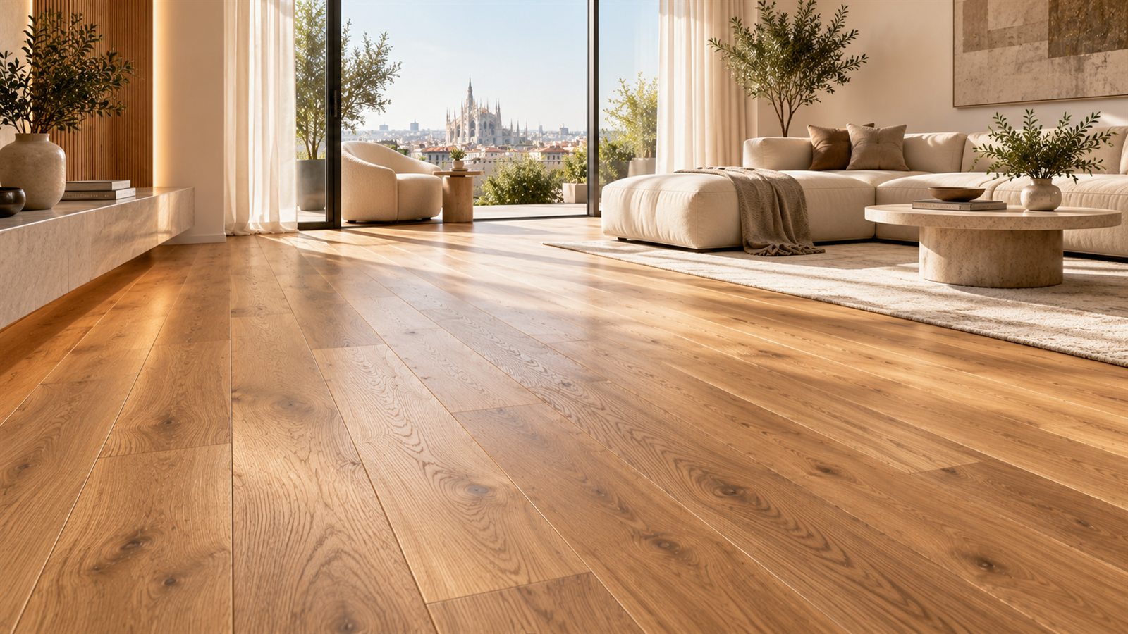 Immagine dimostrativa di pavimento laminato posato a doghe parallele